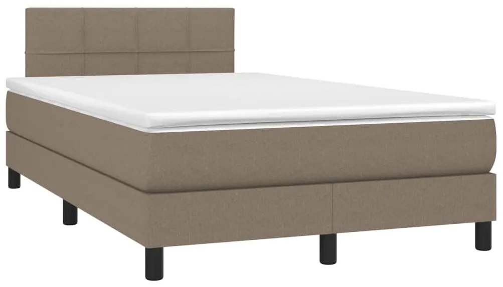 Cama box spring colchão/LED 120x200cm tecido cinza-acastanhado