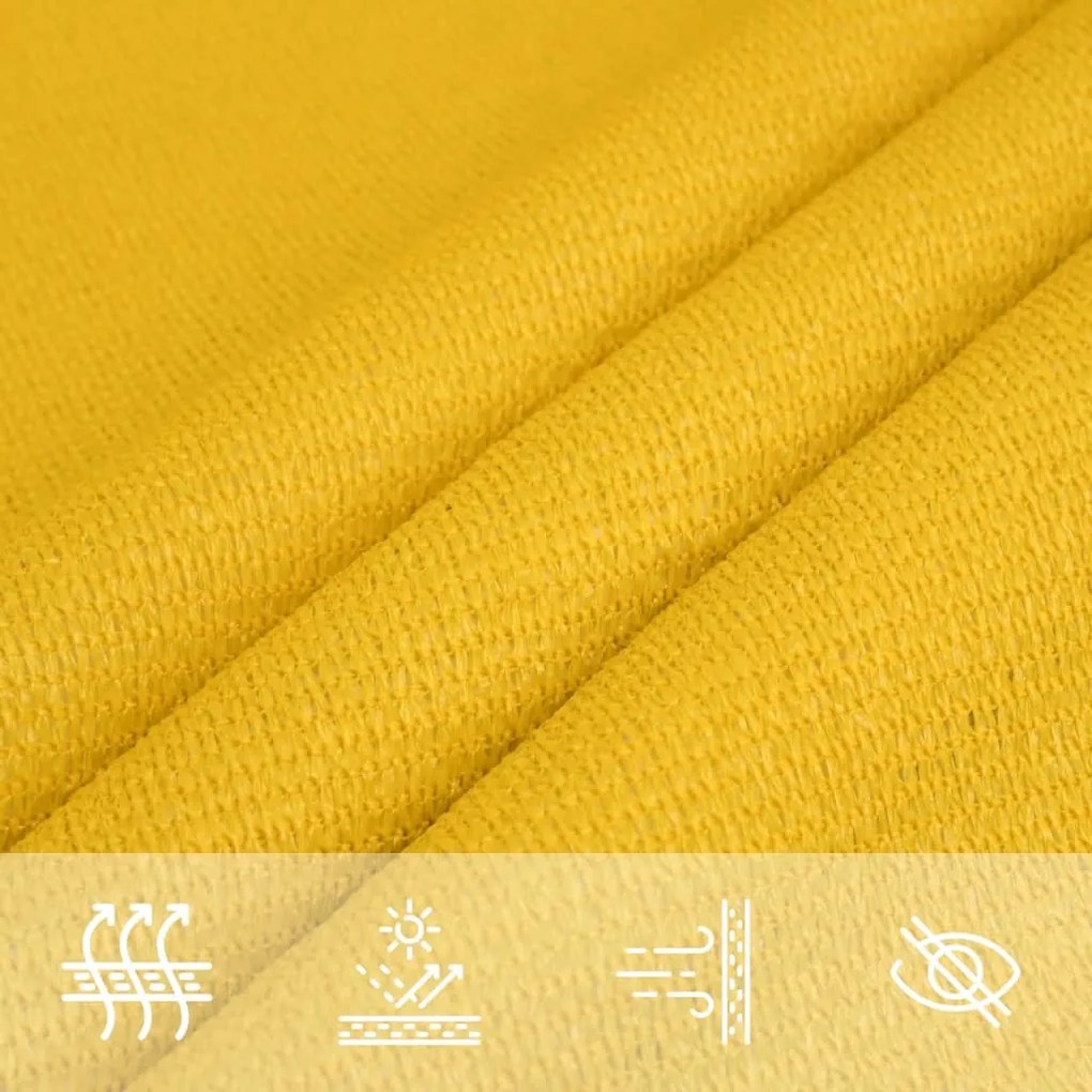 Para-sol estilo vela 160 g/m² 4x4x5,8 m PEAD amarelo
