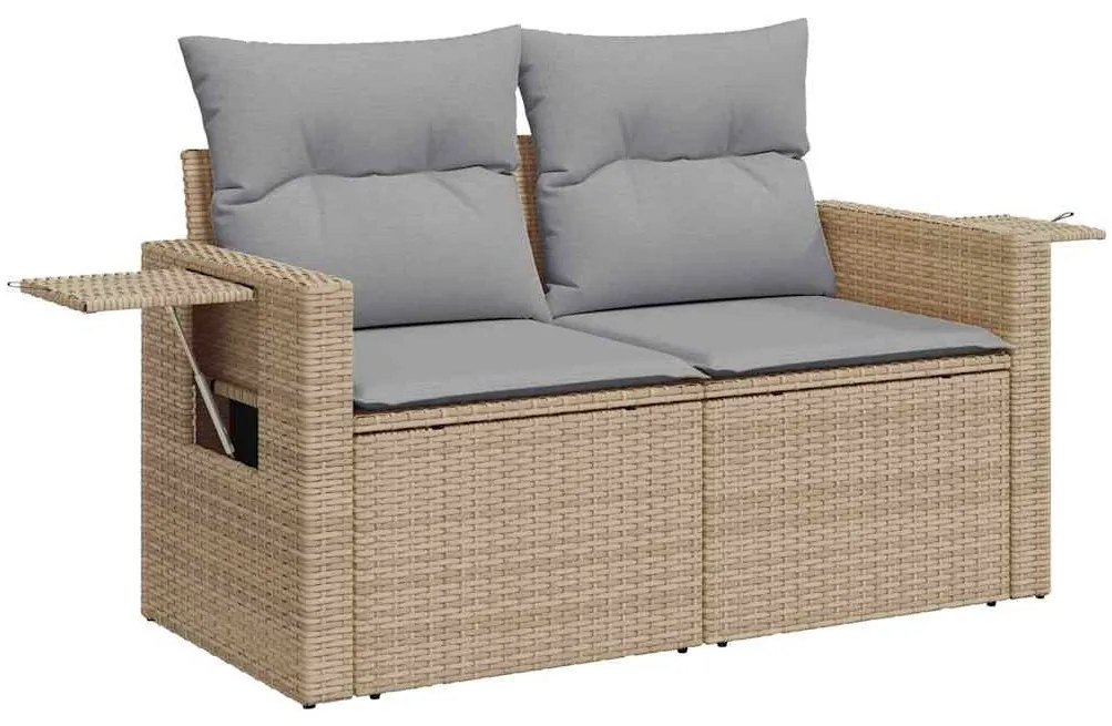 Conjunto de Sofá de Jardim vidaXL 10 Peças com Almofadas Bege Vime Sin