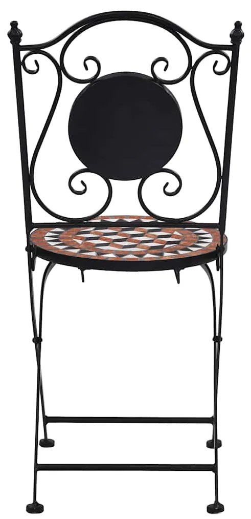 Cadeiras bistrô em mosaico 2 pcs cerâmica castanho