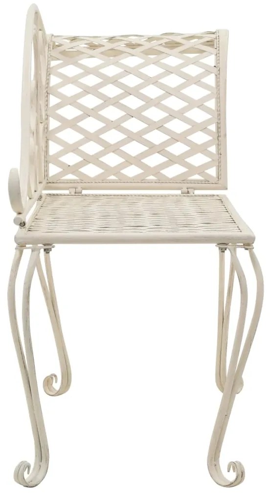 Chaise lounge para jardim 128 cm metal antigo branco