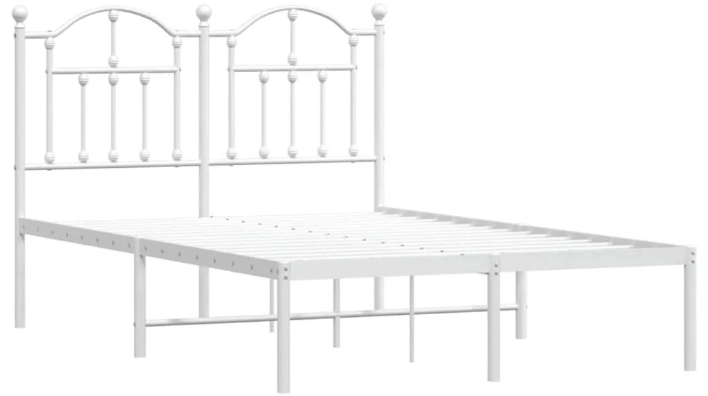 Estrutura de cama com cabeceira 120x190 cm metal branco