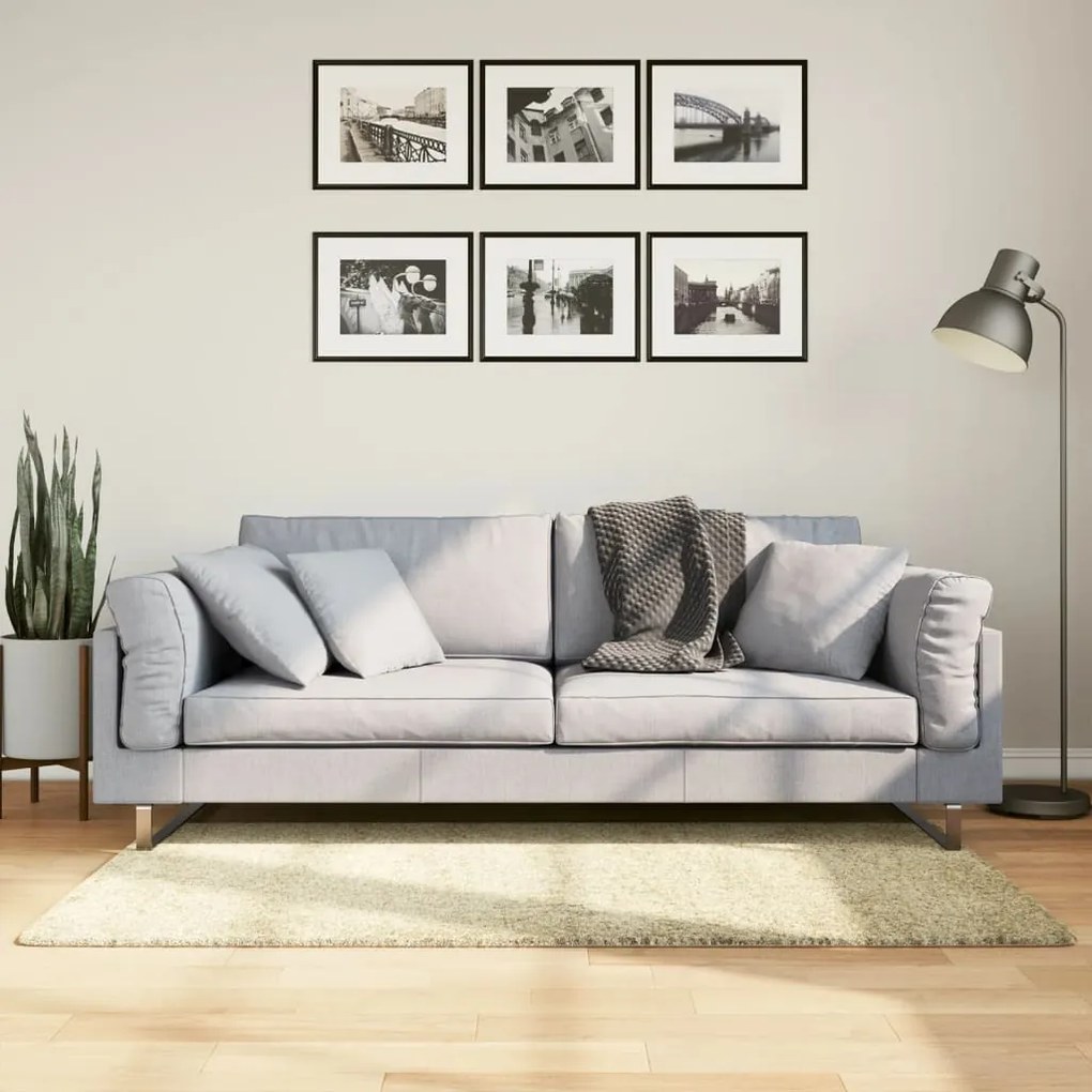 Tapete shaggy de pelo alto 80x150 cm dourado