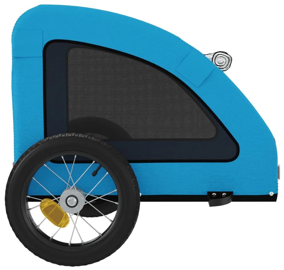 Reboque bicicleta p/ animais tecido oxford/ferro azul