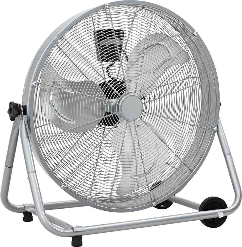 vidaXL Ventilador de tambor com roda Prateado 73 x 42 x 70 cm Alumínio