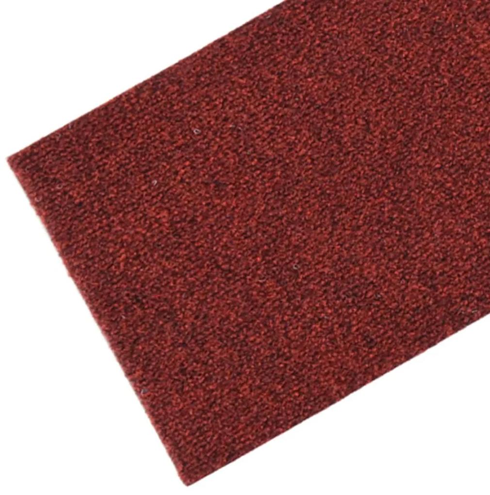 Tapetes escada adesivos retangulares 15 pcs 76x20 cm vermelho