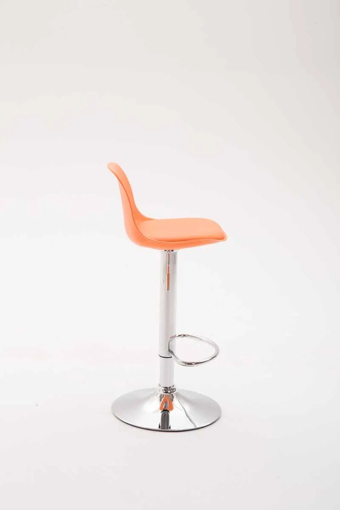 Banco alto Kiel em couro sintético 39 x 82-104 x 43 cm Laranja