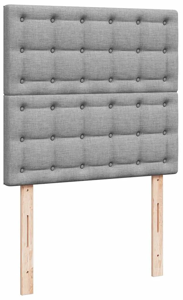 Cama com molas/colchão 90x200 cm tecido cinza-claro