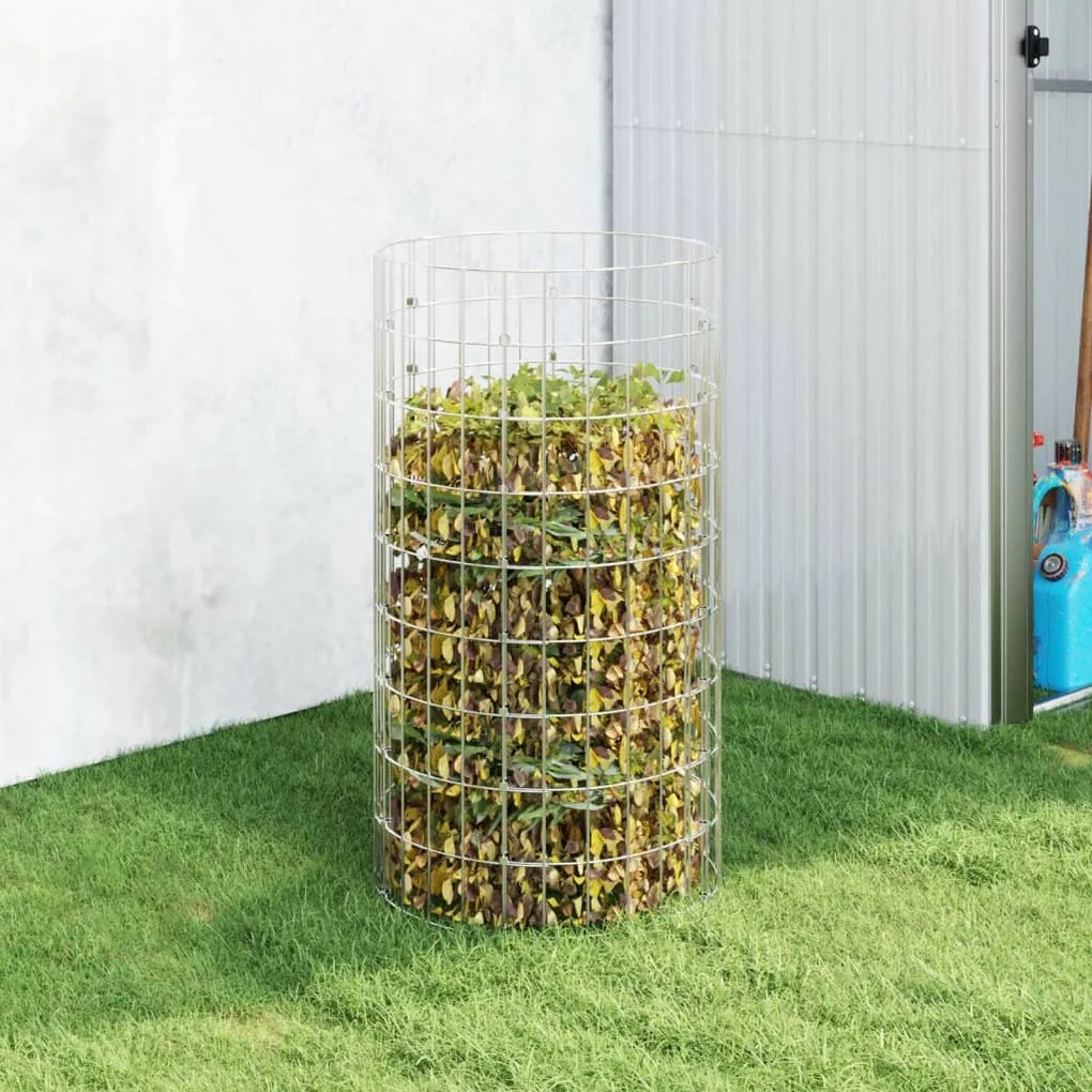 vidaXL Compostor de jardim Ø50x100 cm aço galvanizado