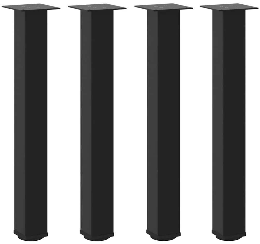 Pés de mesa de console 4 peças, preto, 72-74 cm, aço