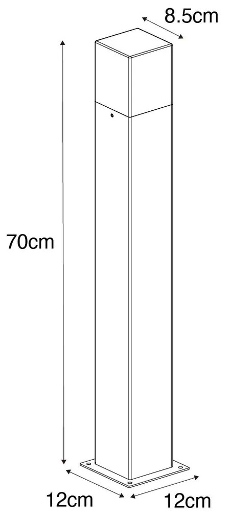 Candeeiro de exterior 70 cm antracite com ponta de terra e manga de cabo - Dinamarca Moderno