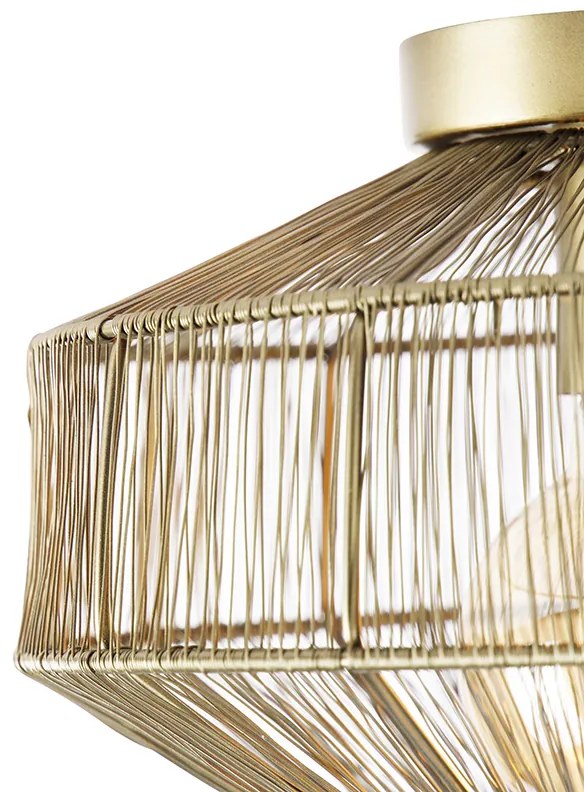 Candeeiro de teto moderno latão 30 cm - Bolti