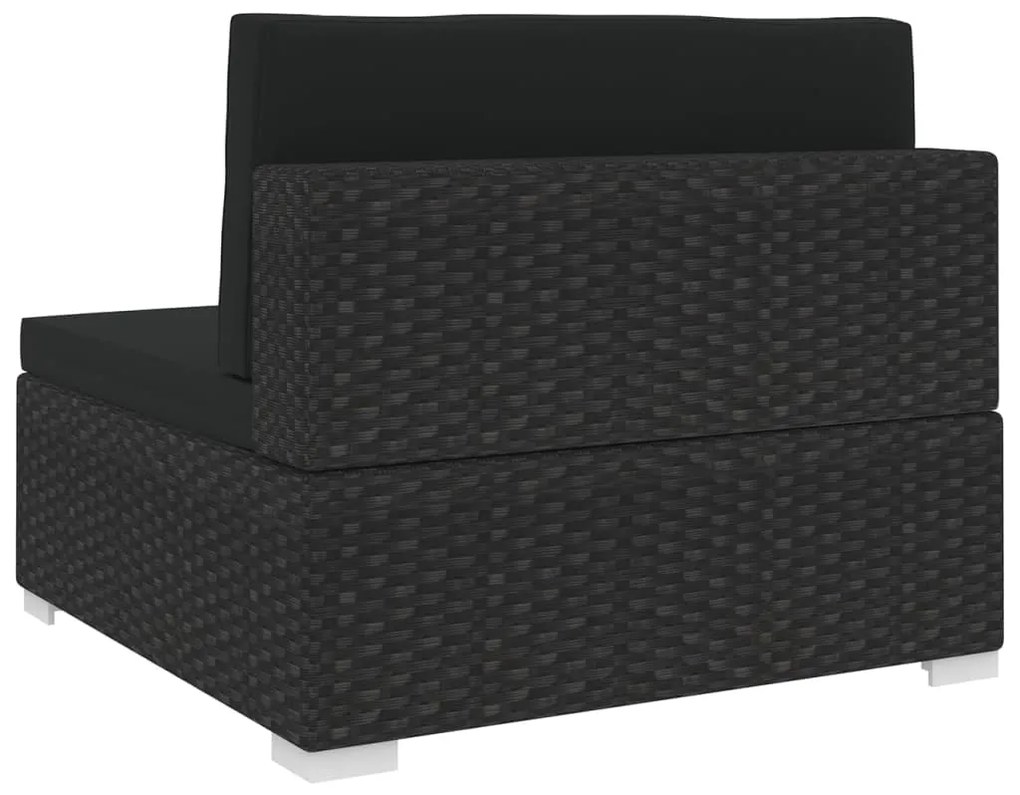 Assento de centro seccional c/ almofadões 1 pc vime PE preto