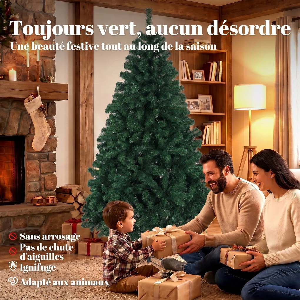 Árvore de Natal Artificial, 100 x 100 x 180 cm, Ramos Articulados de Abertura Automática