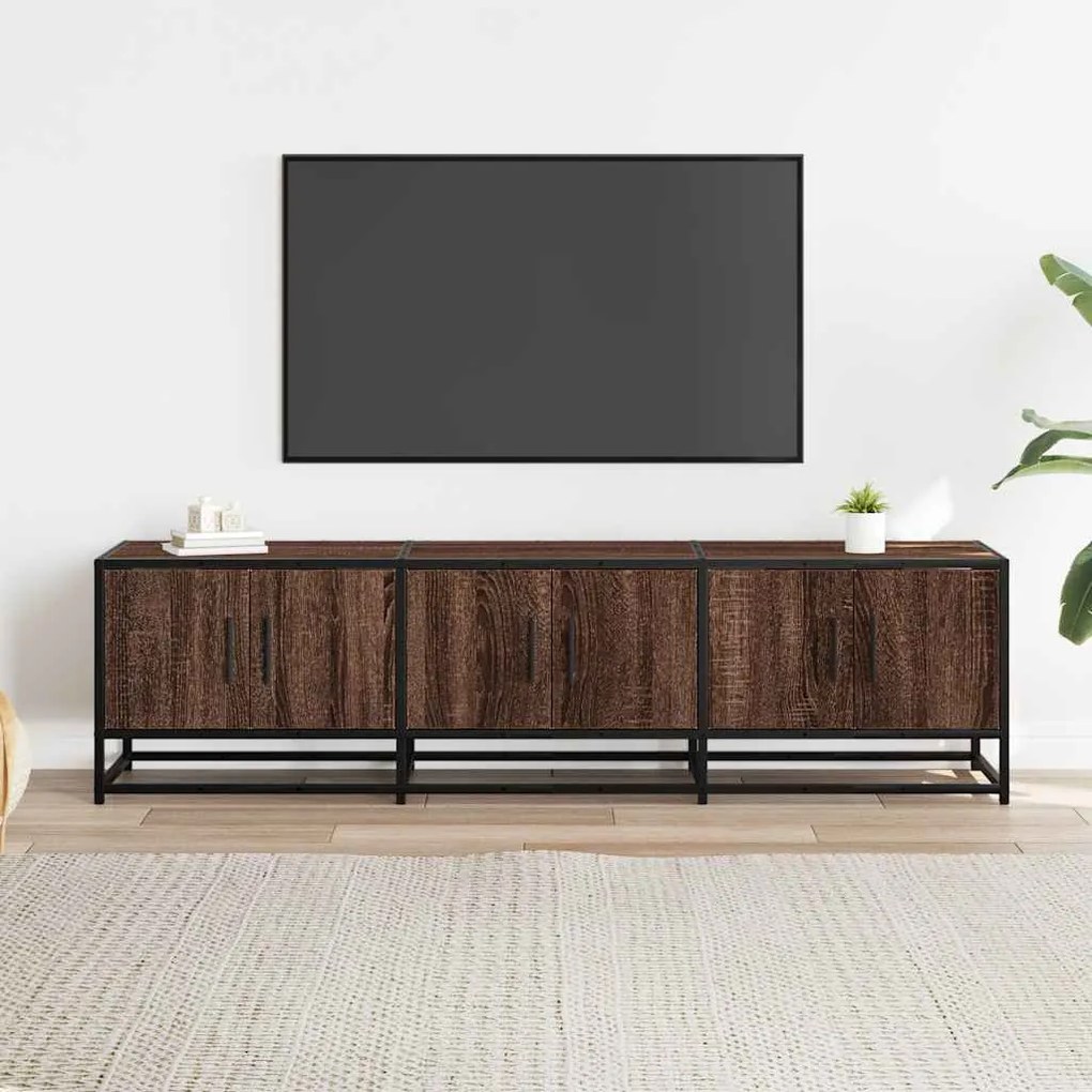Móvel p/ TV 150x35x41 cm deriv. madeira/metal carvalho castanho