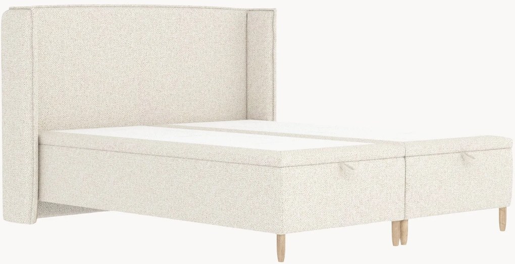 Cama estofada em bouclé artesanal com arrumação Ritual