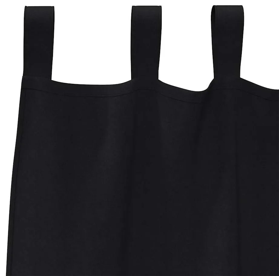 Cortinas com cortinas 2 pcs Preto 245 x 140 cm Poliéster