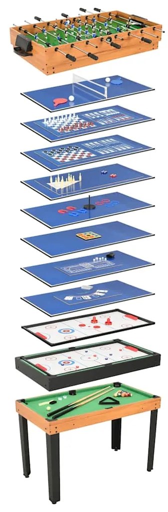 Mesa de jogos 15-em-1 121x61x82 cm cor ácer