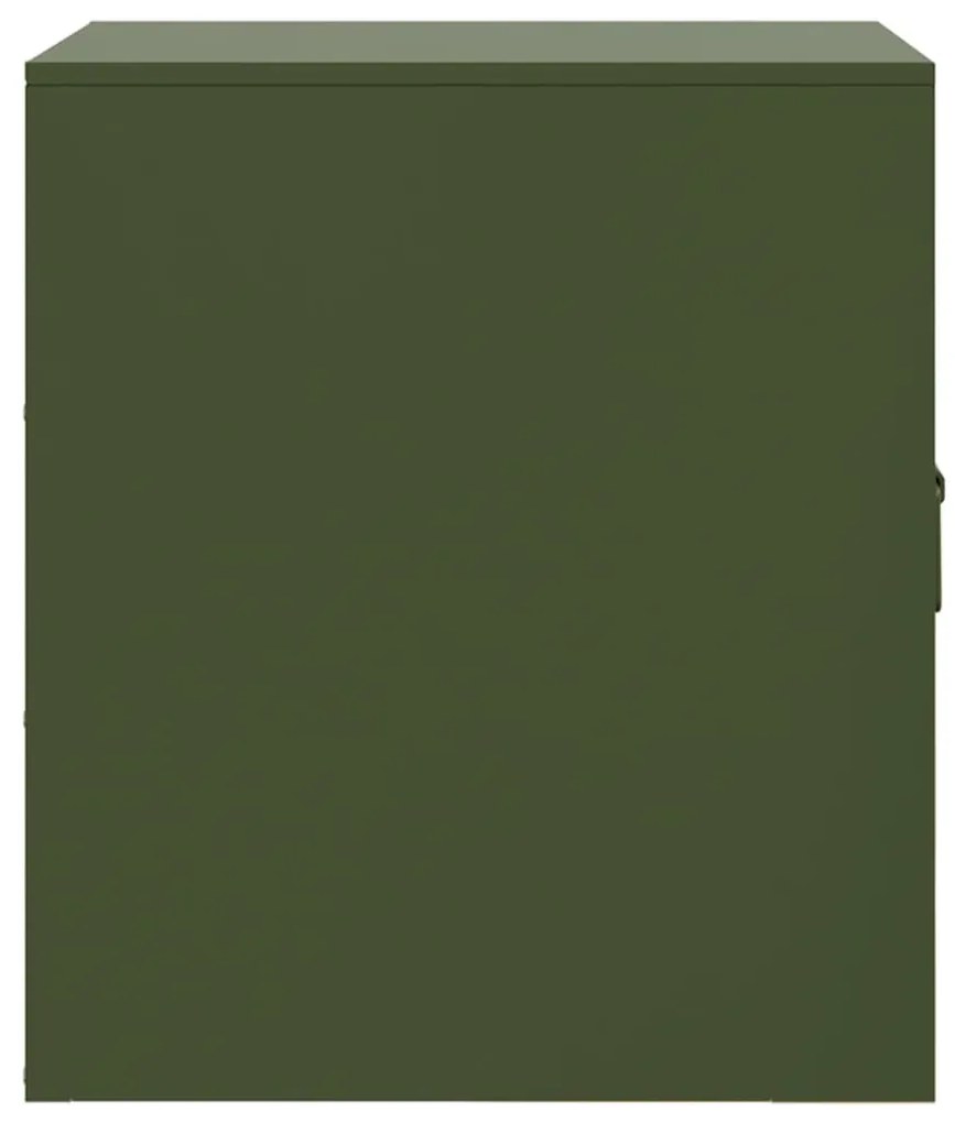 Mesas de cabeceira 2 pcs 34,5x39x44 cm aço verde azeitona