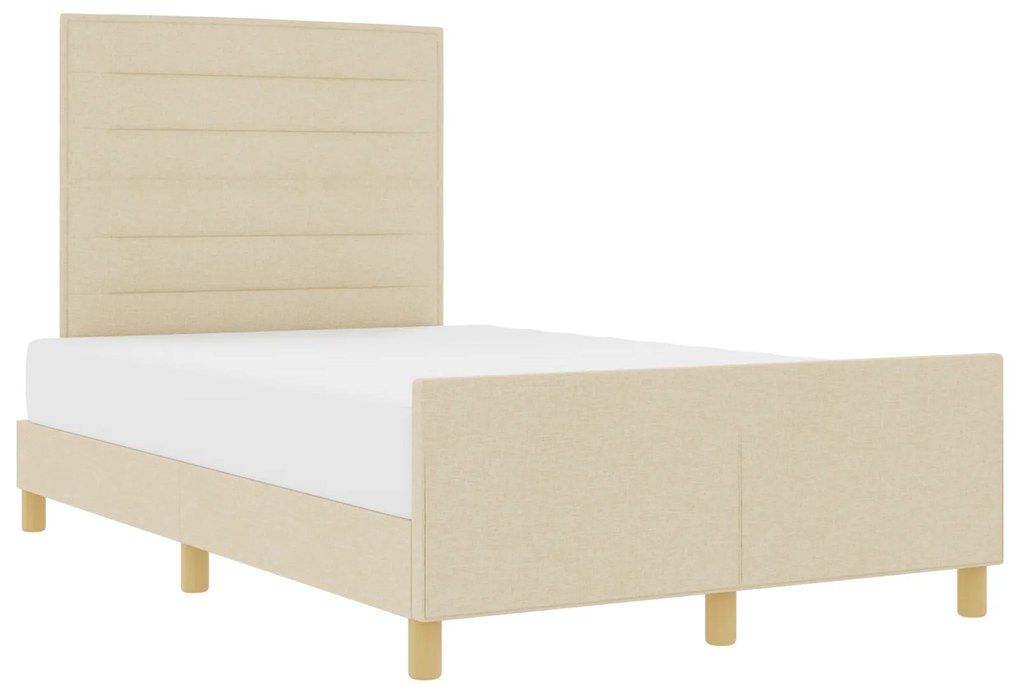 Cama vidaXL Creme 140x200 cm Tecido