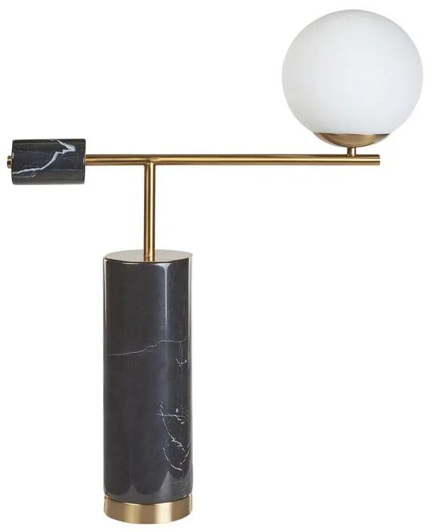 Candeeiro de mesa em mármore preto e metal dourado 65 cm HONDO  Beliani