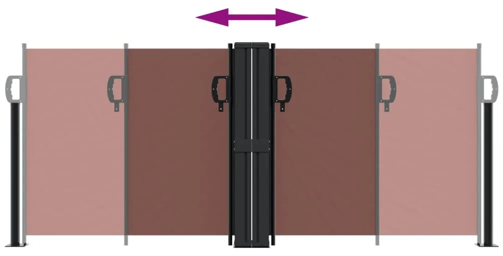 Toldo lateral retrátil 100x600 cm castanho
