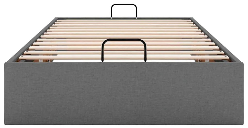 Estrutura de cama otomana sem colchão 90x190 cm cinzento escuro