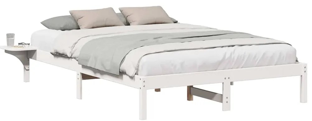 Estrutura de cama com mesas de cabeceira Branco 140 x 200 cm