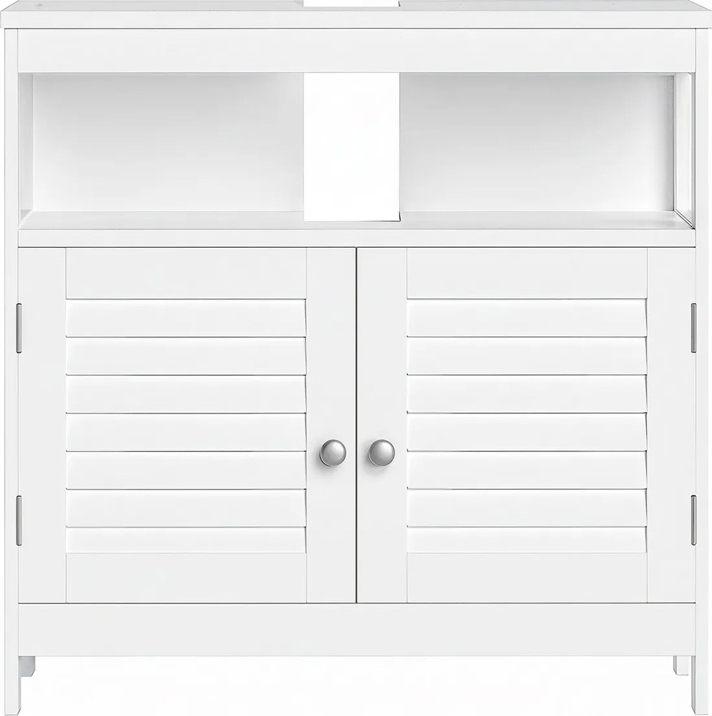 Armário de casa de banho para lavatório (NÃO INCLUIDO) com 2 portas de lâminas 30 x 60 x 60 cm Branco