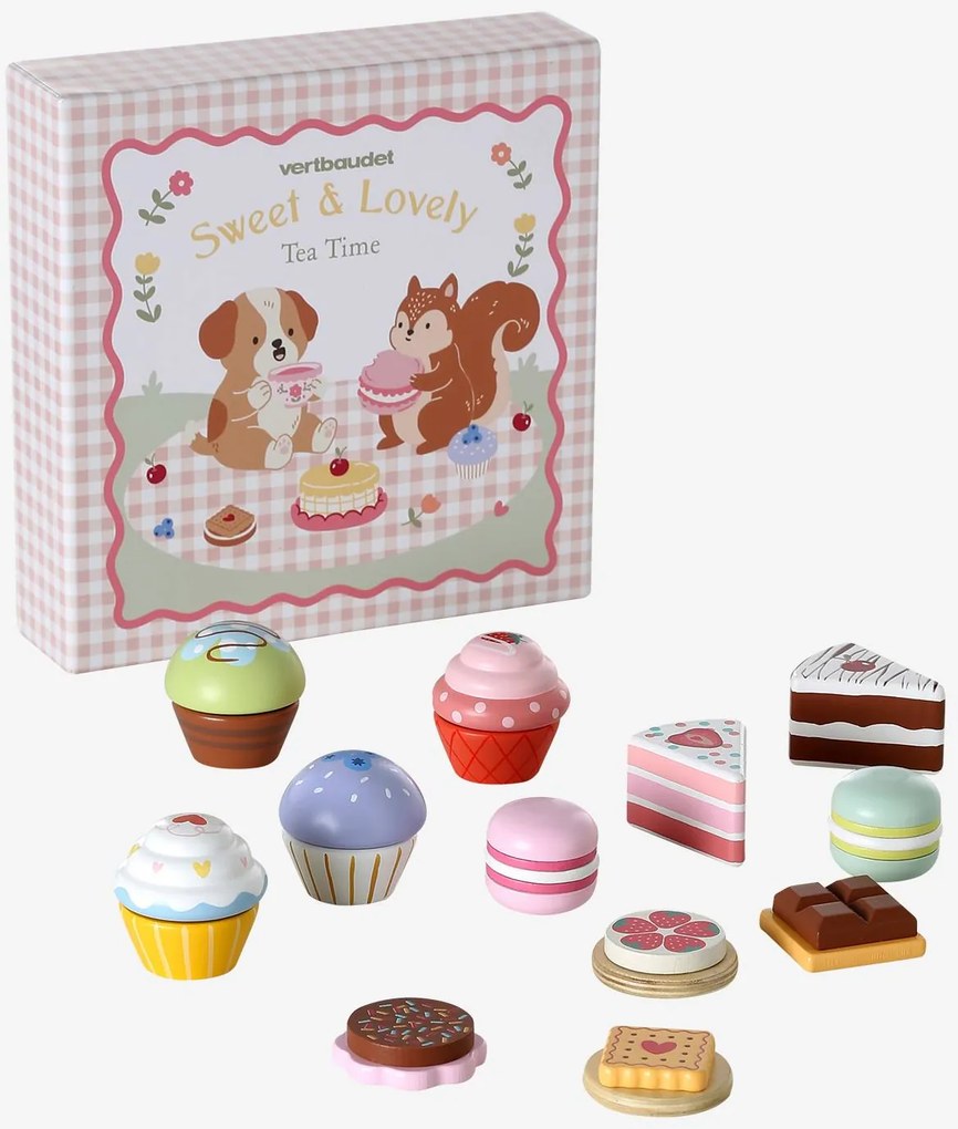 Caixa de pastelaria em madeira FSC® multicolor