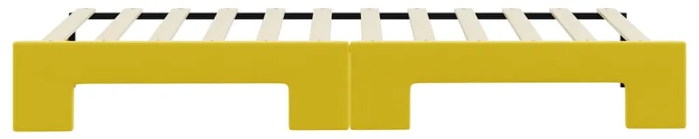 Sofá-cama com gavetão 80x200 cm veludo amarelo