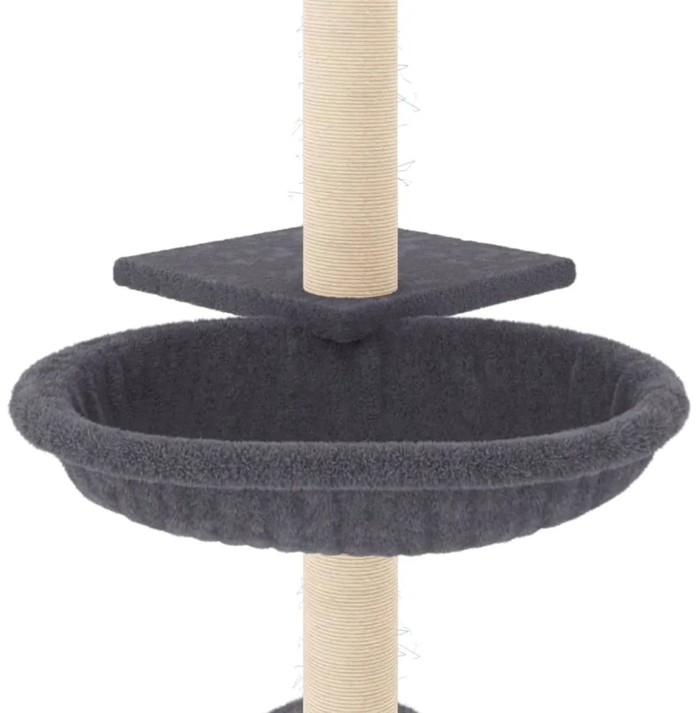 Árvore p/ gatos c/ postes arranhadores sisal 72 cm cinza-escuro