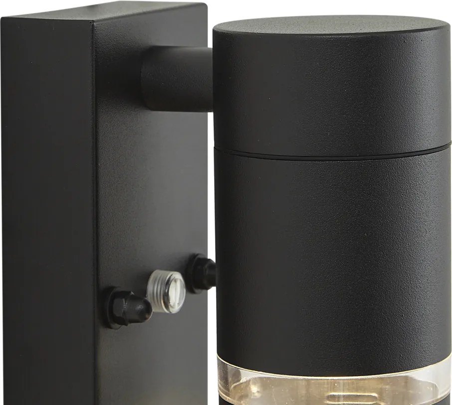 Candeeiro de Parede Exterior Moderno Preto IP44 com Sensor Crepuscular - Ensam