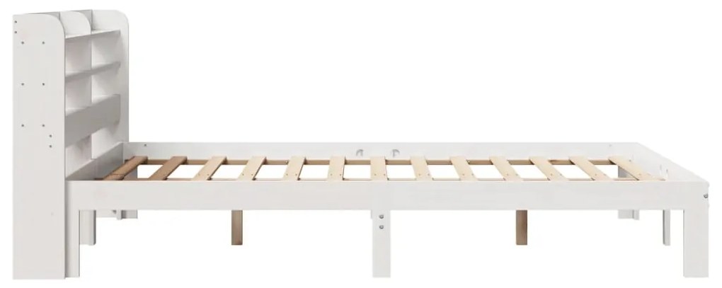 Estrutura de cama com cabeceira 140x200 cm pinho maciço branco