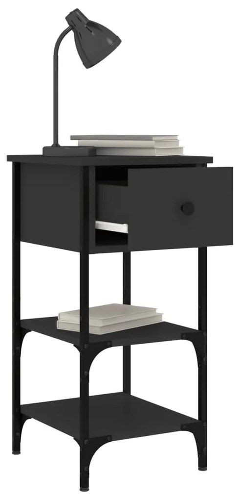 Mesa cabeceira 34x36x70 cm derivados de madeira preto