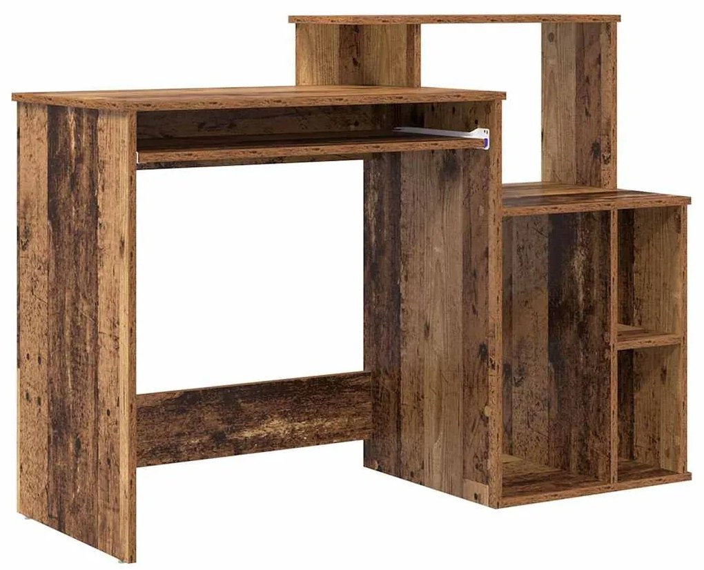 Mesa com Armazenamento Madeira Envelhecida 120.5x44x88.5 cm Derivados