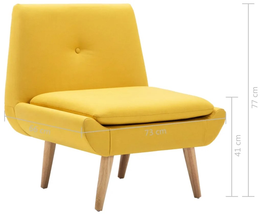 Poltrona em tecido amarelo