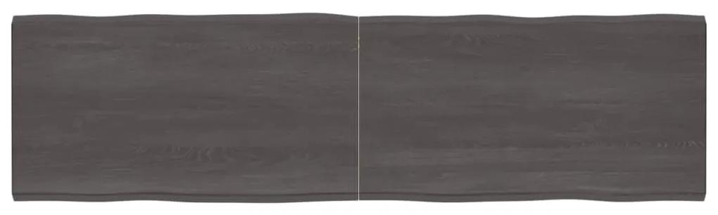 Tampo mesa 220x60x4 carvalho tratado borda viva cinza-escuro