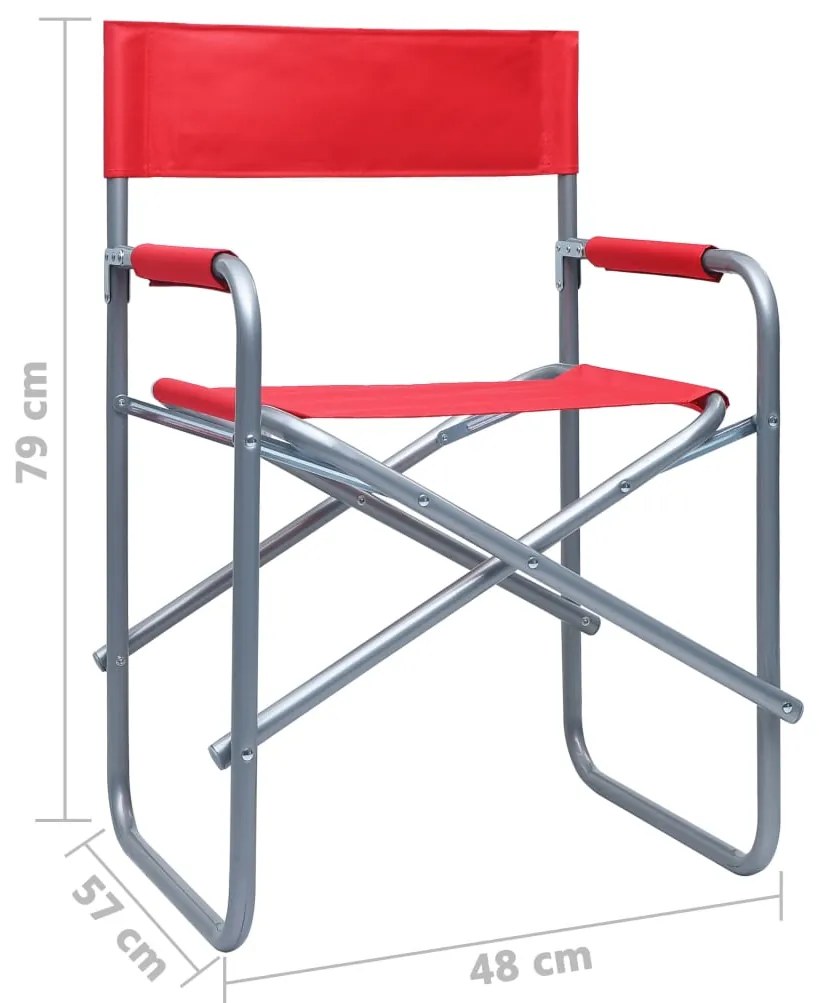 Cadeiras de realizador 2 pcs aço vermelho