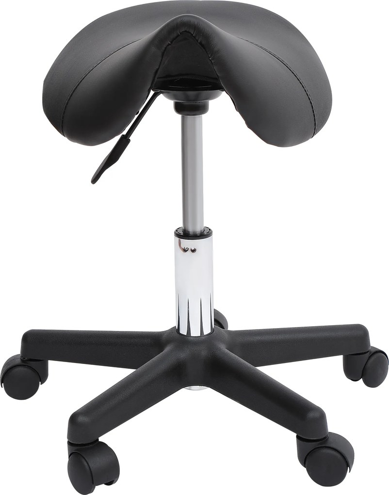 Banco com rodas, banco de massagem com altura ajustável entre 43 e 55 cm e assento ergonómico, cadeira de trabalho com rodas e rotação de 360°, para s