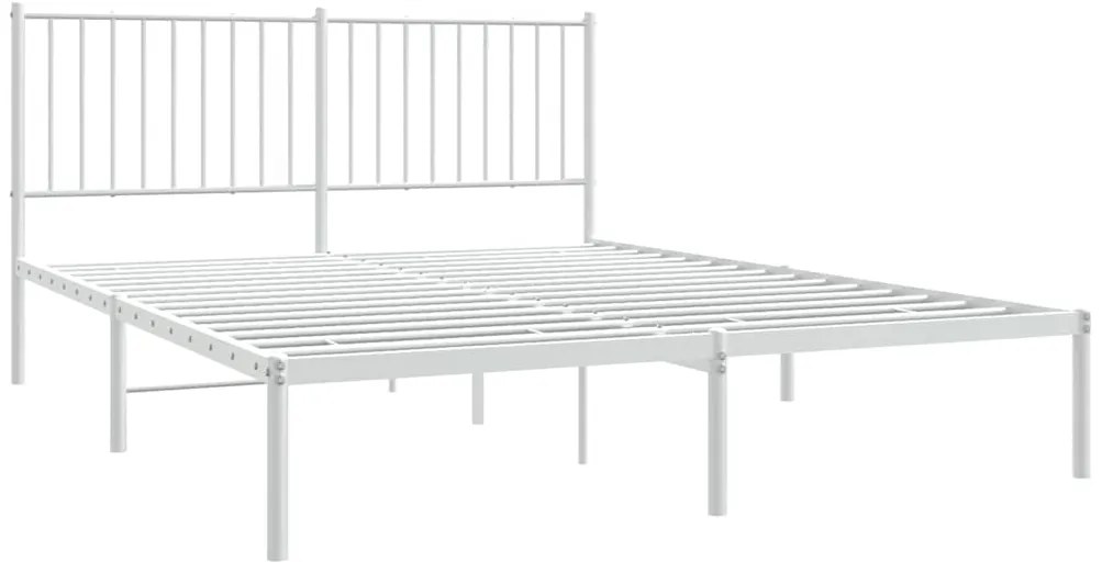 Estrutura de cama com cabeceira 150x200 cm metal branco