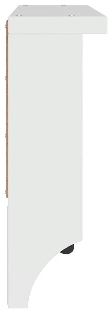 Cabide de parede Branco 45x12x35 cm Pinho de madeira maciça
