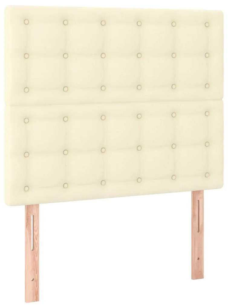 Cabeceira de cama c/ LED 90x5x118/128cm couro artificial crème