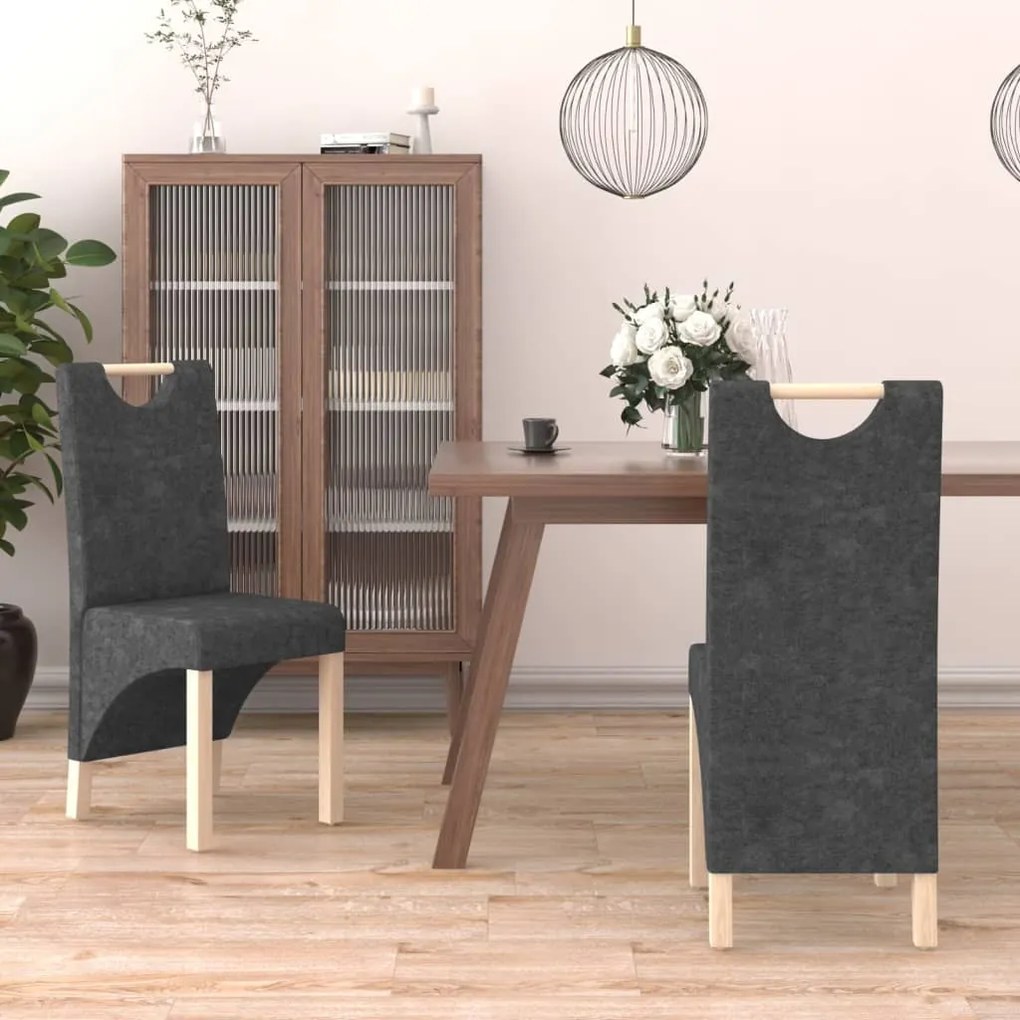 vidaXL Cadeiras de jantar 2 pcs camurça artificial cinzento