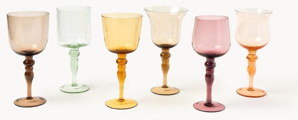 Copos de vinho artesanais Goblet, conjunto de 6