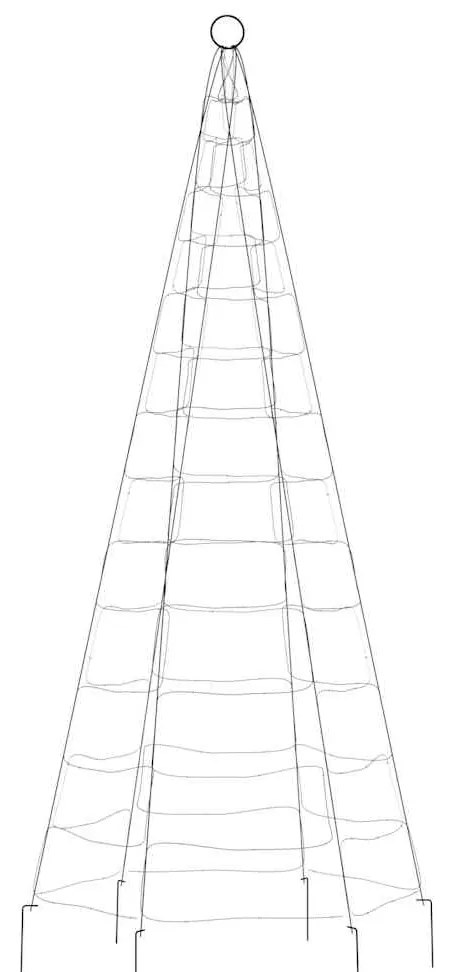 LED Árvore de Natal no mastro 200 LEDs Azul 180 cm