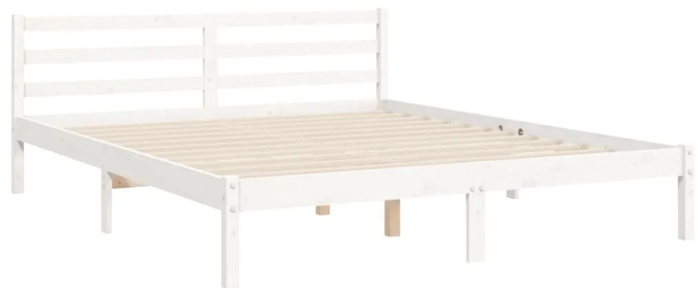 Estrutura de cama com cabeceira 160x200 cm madeira maciça