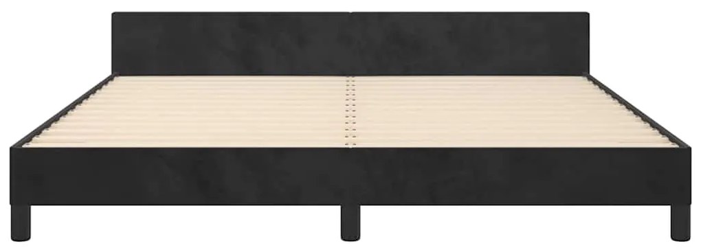 Estrutura de cama sem colchão 180x200 cm veludo preto