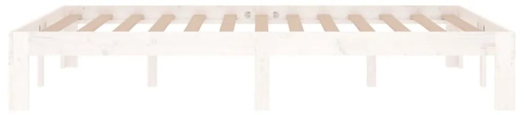 Estrutura cama pequena casal UK 120x190 cm pinho maciço branco