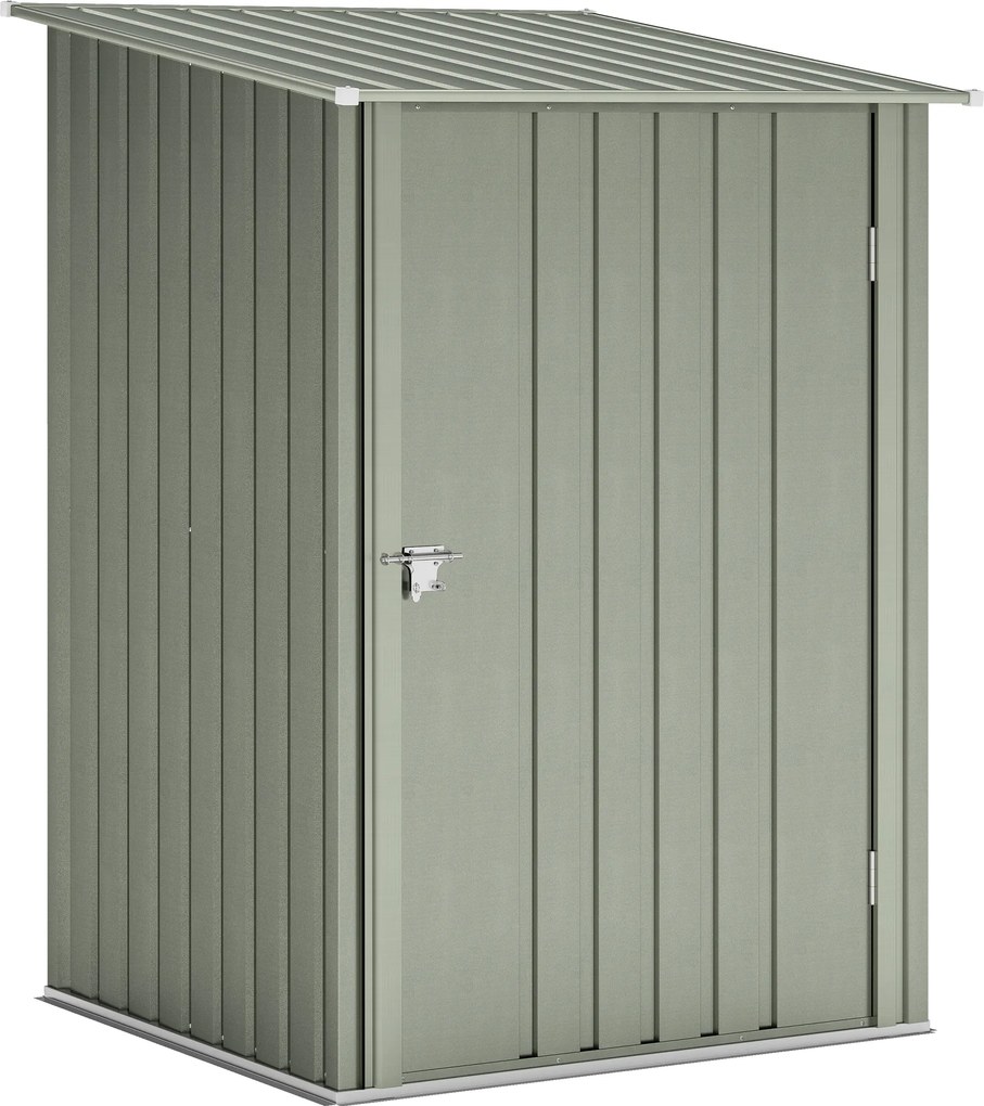 Outsunny Casinha de Jardim Abrigo para Ferramentas em Aço Galvanizado com Porta de Batente 100x104x160 cm Cinza e Prata | Aosom Portugal